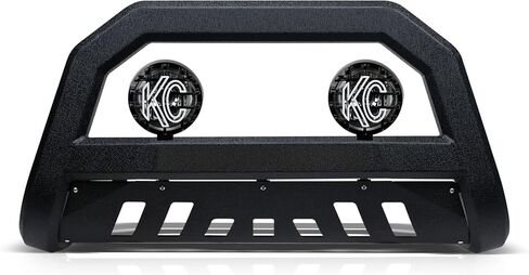 Armordillo Ar Bull Bar مع 2x KC Hilites 6 "أضواء الضباب المستديرة تناسب 1998-2011 Ford Ranger 8730904 محكم الحرس الأسود الحارس الوفير | مصابيح الضباب Apollo Pro Lights in Kuwait