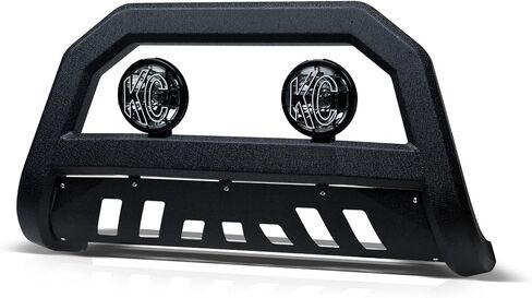 Armordillo Ar Bull Bar مع 2x KC Hilites 6 "أضواء الضباب المستديرة تناسب 1998-2011 Ford Ranger 8730904 محكم الحرس الأسود الحارس الوفير | مصابيح الضباب Apollo Pro Lights in Kuwait