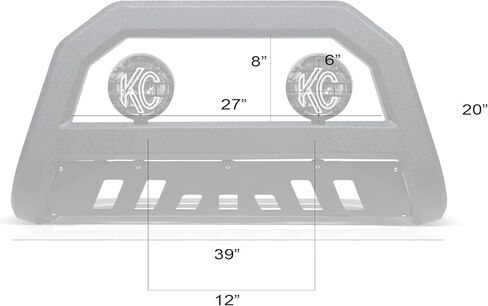 Armordillo Ar Bull Bar مع 2x KC Hilites 6 "أضواء الضباب المستديرة تناسب 1998-2011 Ford Ranger 8730904 محكم الحرس الأسود الحارس الوفير | مصابيح الضباب Apollo Pro Lights in Kuwait
