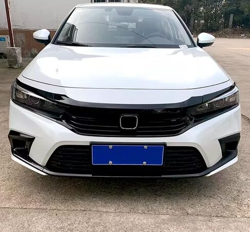 Car Accessories Front Center Grille Strip Cover Molding Trim Compatible with Honda Civic 11th Gen 2022 2023 2024 (Glossy Black) 3PCS ABS in Saudi Arabia