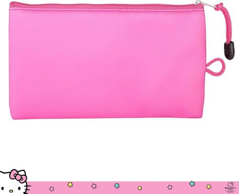 Hello Kitty Makeup Bag ترخيص رسمي ، Pink Neoprene Zip Pouch للسفر ، حقيبة قلم رصاص لطيفة وحقيبة قلم رصاص in Saudi Arabia