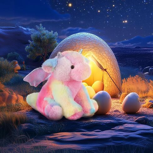 Apricot Lamb Black Dragon Plush Stuffed Animals for Kids, Soft Cute Plush Toys for Baby Girl and Boy, Fluffy Black Dragon Black 7.9 Inches in Saudi Arabia