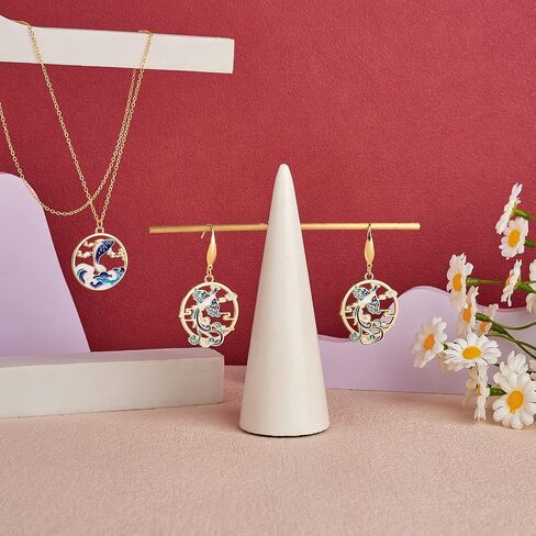 28 Pieces Round Shape Enamel Charm Deer Fish Charms Phoenix Animal Pendant Light Gold for Jewelry Necklace Bracelet Making Crafts in Saudi Arabia
