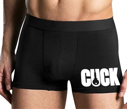 Knaughty Knickers Cuck - Locked Cock - Cuckold - Key Design - Sissy Hotwife Black Mens Boxer Brief Adult Fun Design in Kuwait