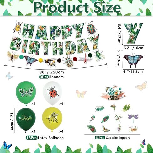 Reptile Party Decorations - Including Reptile Theme Balloons, Happy Birthday Banner, Cake Topper, Hanging Swirl, and Honeycomb Centerpieces for Safari Lizard Swamp Reptile Birthday Party Supplies in Kuwait