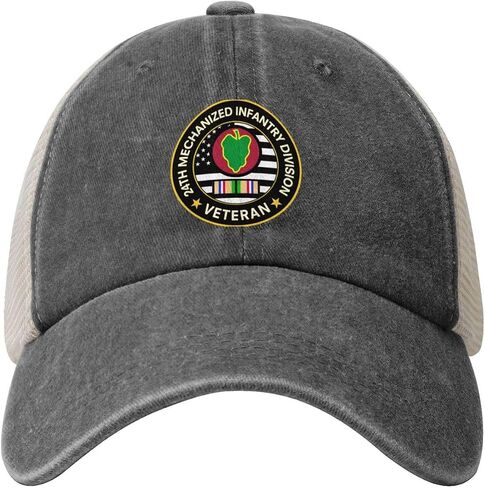 Us Army 24th Mechanized Infantry Division Gulf War Veteran Adjustable Cowboy Mesh Baseball Cap Unisex Outdoor Trucker Hat7 in Saudi Arabia