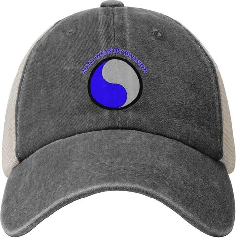 Us Army 29th Infantry Division Veteran Adjustable Cowboy Mesh Baseball Cap Unisex Outdoor Trucker Hat4 in Saudi Arabia