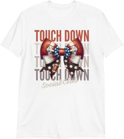 Touch Down Social Club American Bow Football Game Day T-Shirt in Saudi Arabia