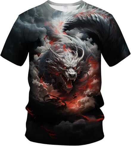 Traditional Chinese Dragon T-Shirt Funny Anime Graphic Tee Shirt in Kuwait