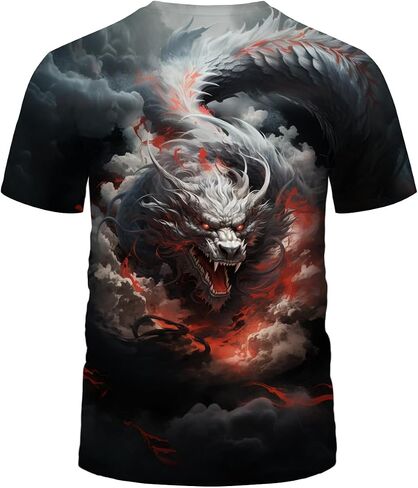 Traditional Chinese Dragon T-Shirt Funny Anime Graphic Tee Shirt in Kuwait