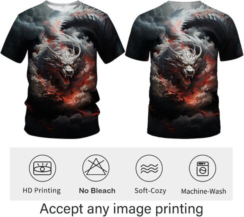Traditional Chinese Dragon T-Shirt Funny Anime Graphic Tee Shirt in Kuwait