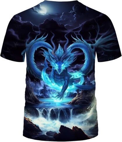 تي شيرت التنين الصيني التقليدي قميص رسم أنيمي مضحك in Kuwait