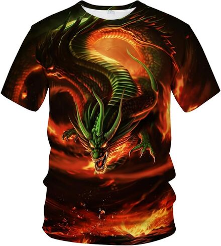 Traditional Chinese Dragon T-Shirt Funny Anime Graphic Tee Shirt in Kuwait
