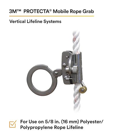3M Protecta 5000003 Rope Grab for 5/8-Inch Polyester/Polypropylene Rope, Silver in Saudi Arabia