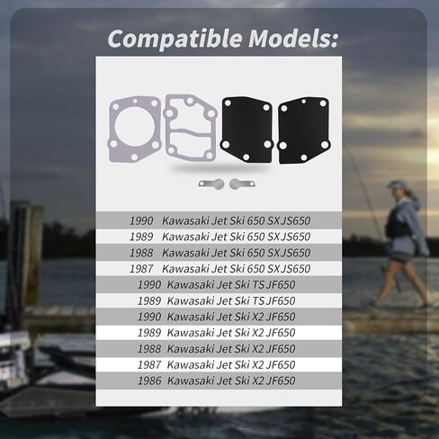 مجموعة إعادة بناء المضخة الوقود متوافقة مع 1987-1990 Kawasakijet Ski 650 SX JS650 ؛ 1989-1990 Kawasakijet Ski TSJF650 ؛ 1986-1990 Kawasakijet Ski X2JF650 (لمجموعة مضخة الوقود الخارجية فقط) in Saudi Arabia