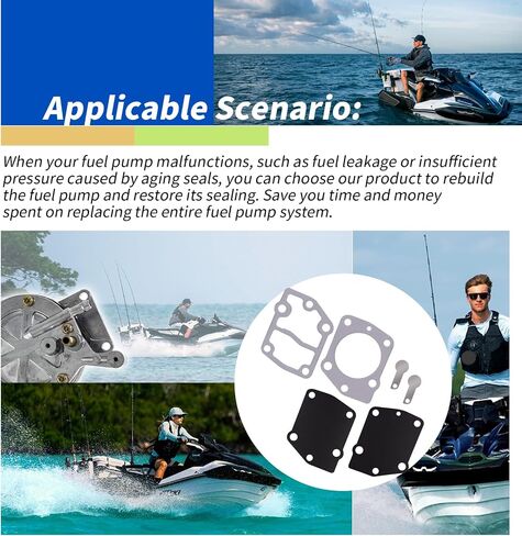 مجموعة إعادة بناء المضخة الوقود متوافقة مع 1987-1990 Kawasakijet Ski 650 SX JS650 ؛ 1989-1990 Kawasakijet Ski TSJF650 ؛ 1986-1990 Kawasakijet Ski X2JF650 (لمجموعة مضخة الوقود الخارجية فقط) in Saudi Arabia