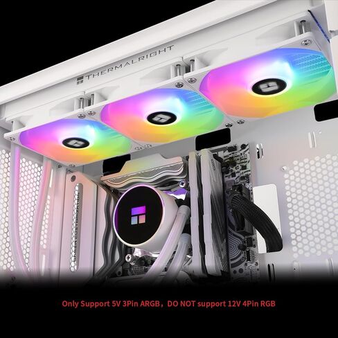 FW 360 Ultra ARGB Black CPU Water Cooler,3 PWM Fans Water Cooling System,IPS LCD Screen with 480x480 Resolution,for AM4/AM5&Intel LGA1700,CPU Liquid Cooler,2.44-inch Display in Kuwait