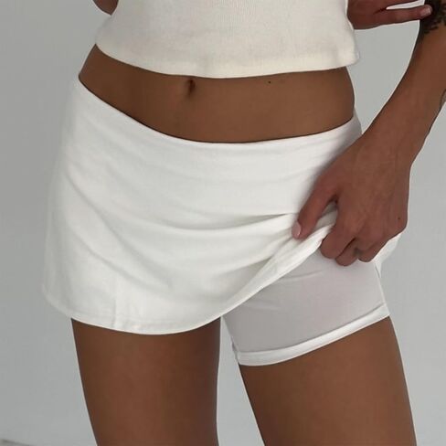 Sawden Women Micro Mini Skort Skort Low Rise Shorts مع شورتات Y2K الخروج من التنورة الصغيرة in Kuwait