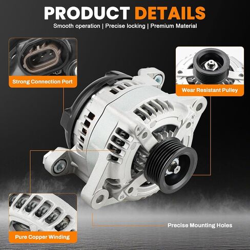 عالي الناتج المولد المتوافق مع Hyundai Sonata 15-19 2.0L 2.4L ، Kia Sorento 2.0L 2.4L 15-20 ، Optima 2.0L 2.4L 16-20 ، Sportage 2.0L 17-22 12V 150A يستبدل 37300-2G061 104211-8790 11953 in Saudi Arabia