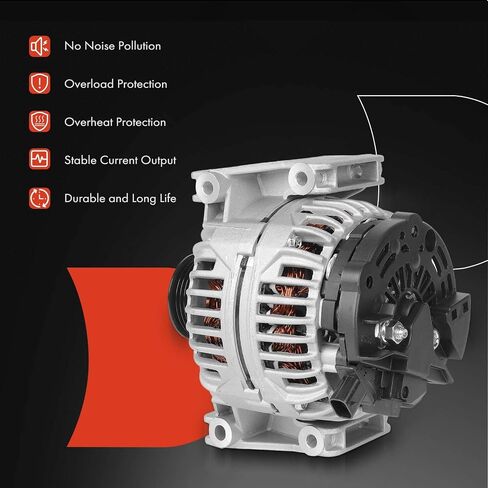 A-Premium Alternator Compatible with Saab 9-3 2005-2011, 9-3X 2010-2011, 2.0L, Automatic Transmission, 12V 120A 5-Groove Pulley Clockwise, Replace# 12762730, 0124425056 in Saudi Arabia