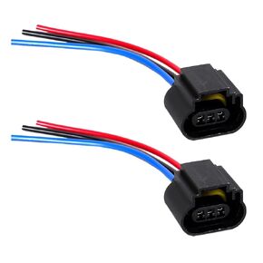 leechio 2pcs H13 موصلات تسخير المقبس الإناث ، مقاومة للماء 9008 الأسلاك توصيل ضوء الإشارة ، لاستبدال موصل ضوء الضباب H13/9008 (أسود) in Kuwait