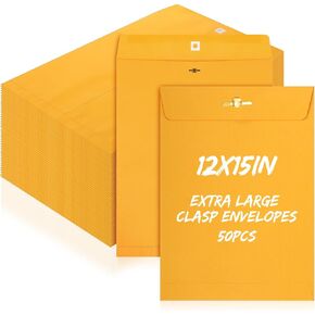 50 Pcs Extra Large Mailing Clasp Envelopes 14 x 18 Inch Jumbo Kraft Catalog Manila Envelope with Clasp Closure for Oversized Big Documents Office Home Business Legal School Storing Mailing in Kuwait