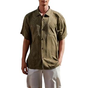 Men's Silk Shirts Short Sleeve Button Down Casual Tropical Holiday Hawaiian Shirts in Saudi Arabia