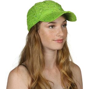 TOP HEADWEAR Womens Sequin Trim Baseball Cap in Kuwait