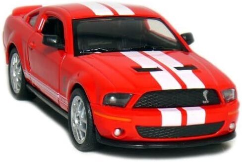 KiNSMART 2007 Ford Shelby GT500 Red with Racing Stripes 1:38 Scale 5 Inch Die Cast Metal Model Toy Muscle Car in Kuwait