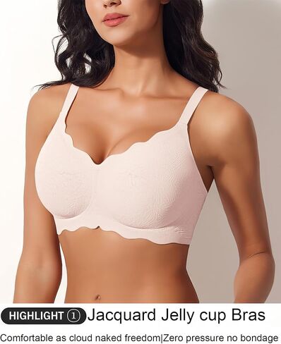 HI-BRA Bras for Women Jelly Cup Series Plus-Size Push Up Bra Sexy Gather Up Underrim Jelly Gel Underwear HB01 in Kuwait