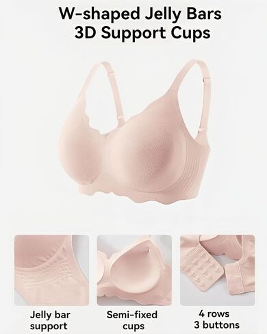 HI-BRA Bras for Women Jelly Cup Series Plus-Size Push Up Bra Sexy Gather Up Underrim Jelly Gel Underwear HB01 in Kuwait