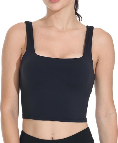 Comfy Sports Bras for Women Gym Yoga Crop Tops Workout Running Athletic Tank Built in Support Padded Bra Longline in Kuwait
