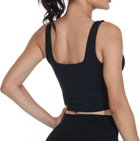 Comfy Sports Bras for Women Gym Yoga Crop Tops Workout Running Athletic Tank Built in Support Padded Bra Longline in Kuwait