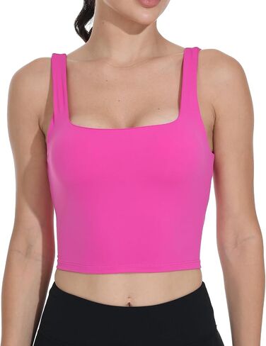 Comfy Sports Bras for Women Gym Yoga Crop Tops Workout Running Athletic Tank Built in Support Padded Bra Longline in Kuwait