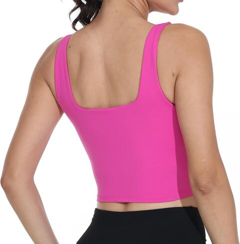 Comfy Sports Bras for Women Gym Yoga Crop Tops Workout Running Athletic Tank Built in Support Padded Bra Longline in Kuwait