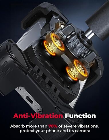 KEMIMOTO UTV Phone Mount, Anti-Vibration Dampener 4pcs Solid Cast-Aluminum Mount One-Hand Operation Secure Lock 360° Adjustable UTV Phone Holder, Fit 1.5"-2" Roll Cage 4.7"-7" Cellphone in Saudi Arabia