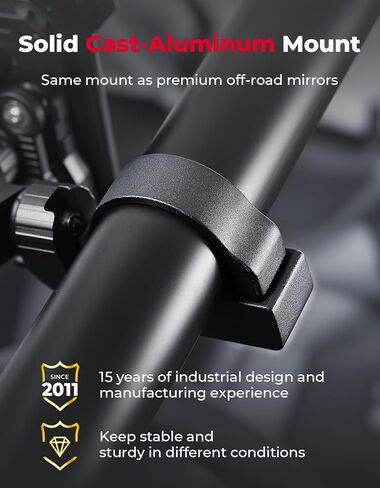 KEMIMOTO UTV Phone Mount, Anti-Vibration Dampener 4pcs Solid Cast-Aluminum Mount One-Hand Operation Secure Lock 360° Adjustable UTV Phone Holder, Fit 1.5"-2" Roll Cage 4.7"-7" Cellphone in Saudi Arabia