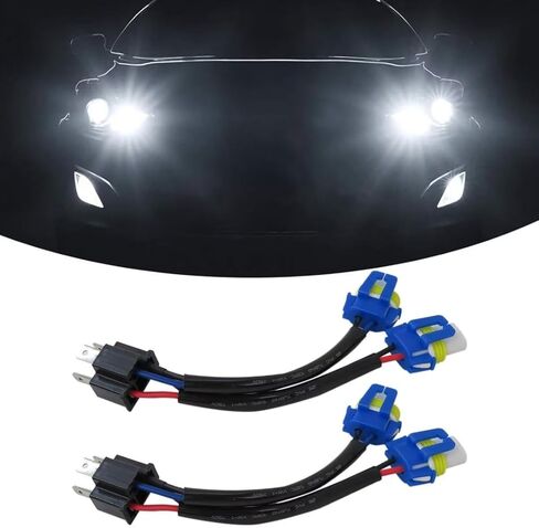 2Pack تحويل سلك تسخير 9003 H4 HB2 إلى 9005 9006 HB3 HB4 محول المصباح المصباح مصباح الذكور موصل توصيل الخزف السيراميك in Saudi Arabia