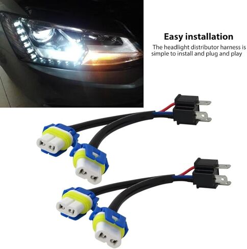 2Pack تحويل سلك تسخير 9003 H4 HB2 إلى 9005 9006 HB3 HB4 محول المصباح المصباح مصباح الذكور موصل توصيل الخزف السيراميك in Saudi Arabia