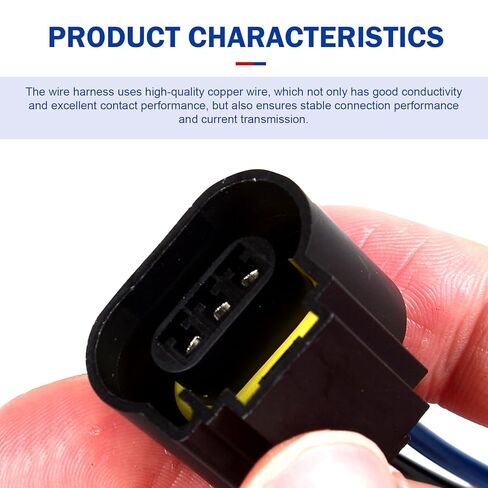 leechio 2pcs H13 موصلات تسخير المقبس الإناث ، مقاومة للماء 9008 الأسلاك توصيل ضوء الإشارة ، لاستبدال موصل ضوء الضباب H13/9008 (أسود) in Kuwait