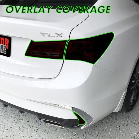 صامتة دخان فينيل قبل 2018-2020 Acura TLX Tail Light & Reflector (1. الخلفية العاكسة ، 20 ٪ دخان داكن) in Kuwait