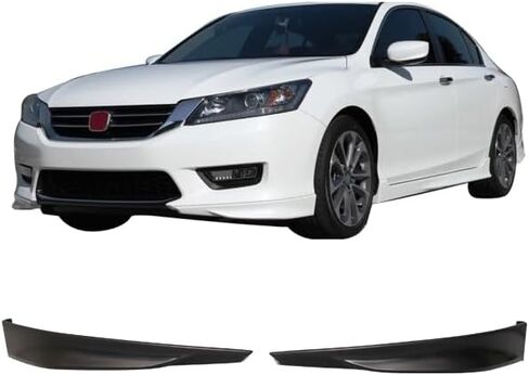 Front + Rear Bumper Lip Compatible with 2013-2015 Honda Accord 4Dr Sedan HFP Style Unpainted Black Rear Diffuser Spoiler Splitter by IKON MOTORSPORTS, 2014 in Saudi Arabia