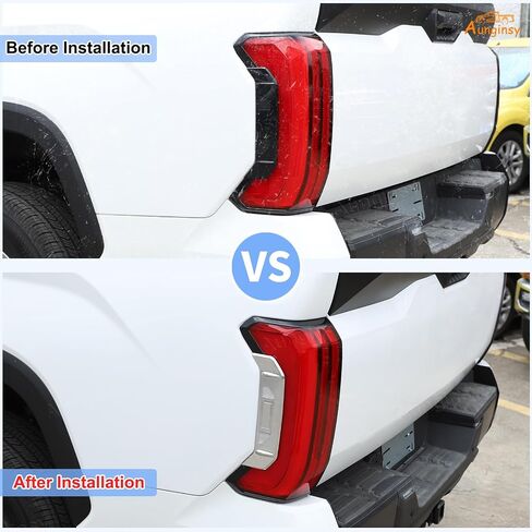 Aunginsy 2pcs تغطية خلفي خفيفة من Toyot@ Tundra 2022-2025 خلفي مصباح خلفي الجانب مصباح السرير الزر القطع الخلفية غطاء خلفي تقليم خلفي الجانبية الجانبية الإكسسوارات الخارجية in Saudi Arabia