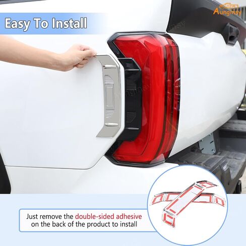 Aunginsy 2pcs تغطية خلفي خفيفة من Toyot@ Tundra 2022-2025 خلفي مصباح خلفي الجانب مصباح السرير الزر القطع الخلفية غطاء خلفي تقليم خلفي الجانبية الجانبية الإكسسوارات الخارجية in Saudi Arabia