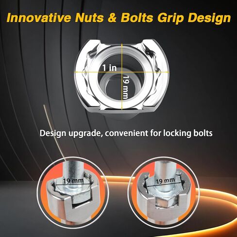 Stainless Steel 3/4" Strut Channel Adapter Nuts & Bolts Drill Bit Socket Wrench Tool for 19mm Bolt Head Compatible with 1-5/8" 2-7/16" 3-1/4"Channels and Struts in Saudi Arabia