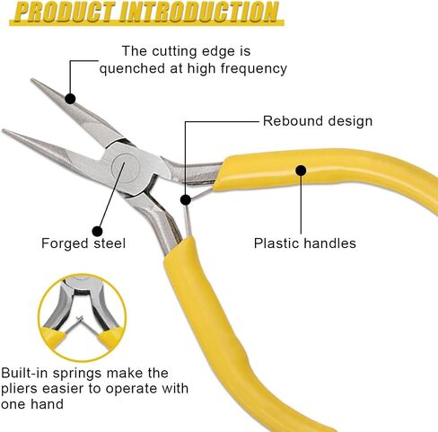 Mini Needle Nose Plier ، كماشة الدقة المعدنية مع مقبض قبضة الراحة ، وملحقات السيارات العالمية للأسلاك الانحناء ، وصياغة الصياغة ، وصنع المجوهرات ، وجسم صغير (أنف الإبرة) in Kuwait