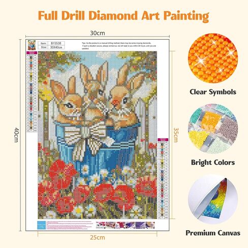 MISCER Chickens Diamond Art Kits for Adults, Rooster Diamond Painting Kits for Beginners, 5D Full Drill Round Paint with Diamonds Pictures, Gem Art Painting DIY Crafts Kit Decor 12x16inch in Kuwait