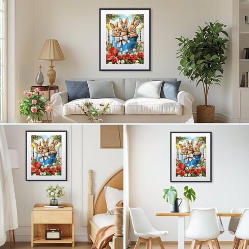 MISCER Chickens Diamond Art Kits for Adults, Rooster Diamond Painting Kits for Beginners, 5D Full Drill Round Paint with Diamonds Pictures, Gem Art Painting DIY Crafts Kit Decor 12x16inch in Kuwait