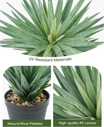 نبات فيلنر الاصطناعي في وعاء أسود مع الحصى الحجرية الحقيقية ، نبات الصبار المزيف الكبير للالتزام الداخلي والخارجي طوله 27 بوصات ، 126 ورقة in Kuwait