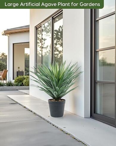 نبات فيلنر الاصطناعي في وعاء أسود مع الحصى الحجرية الحقيقية ، نبات الصبار المزيف الكبير للالتزام الداخلي والخارجي طوله 27 بوصات ، 126 ورقة in Kuwait